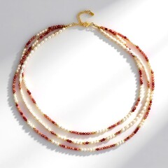 Collier en argent et Rhodonite (Riya)