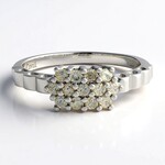 Anello placcato in platino con Diamante Cioccolato