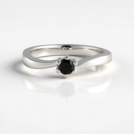 Anello in argento con Diamante Nero