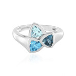 Anillo en plata con Topacio azul de Londres