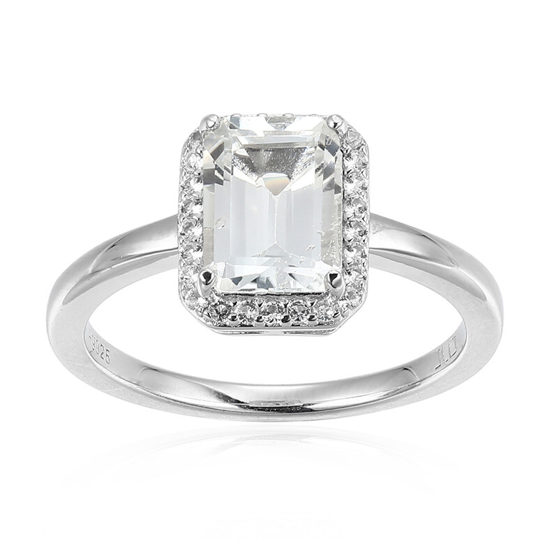 Bague en argent 925 avec topaze blanche brésilienne, 1,495ct