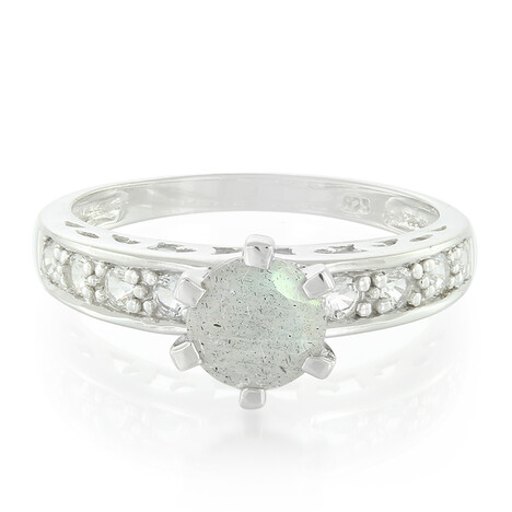 Anillo en plata con Espectrolita