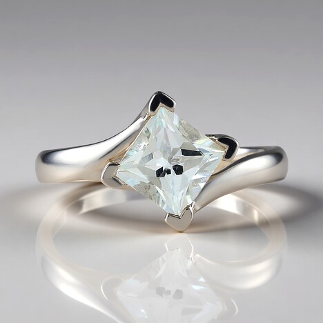 Anello in argento con Topazio Bianco