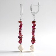 Brazilian Pink Tourmaline Silver Earrings (Riya)