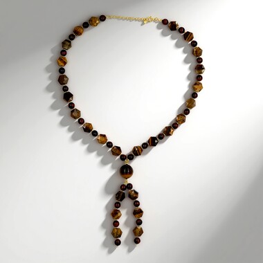 Collana in argento con Occhio di Tigre (Riya)