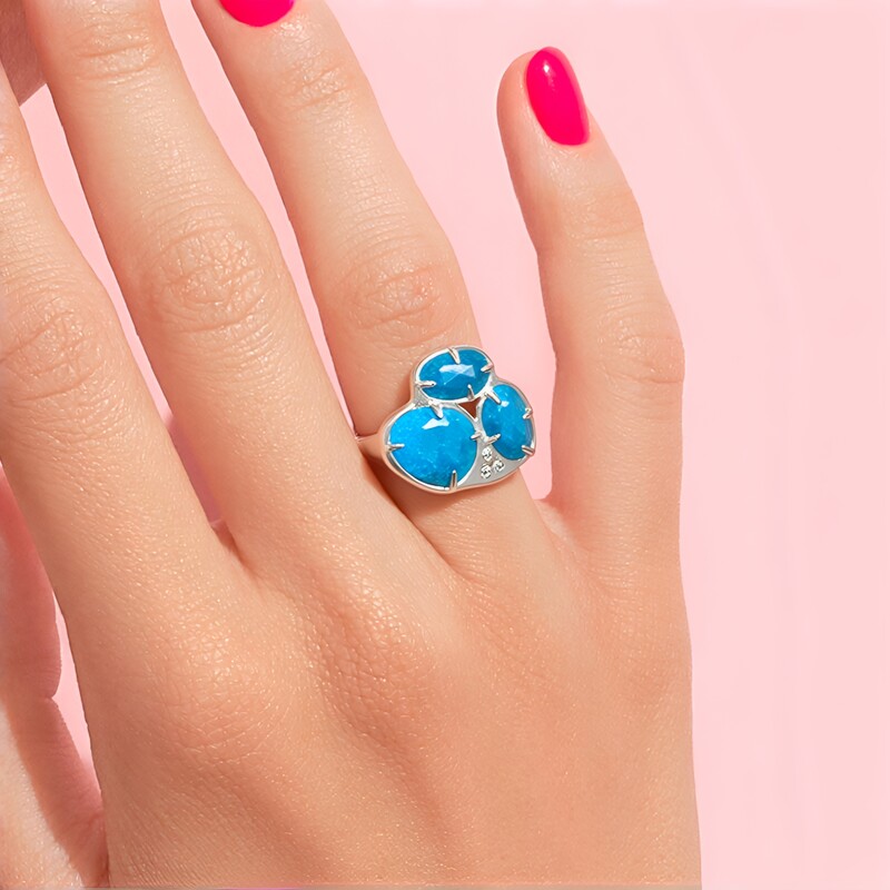 Zilveren ring met een Kingman turkoois (Anne Bever)