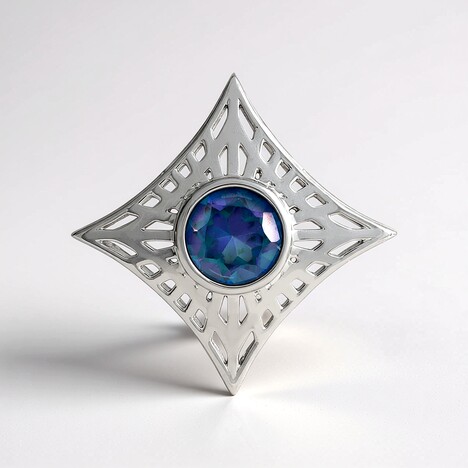 Pendentif en argent et Topaze bleue Mystique (MONOSONO COLLECTION)