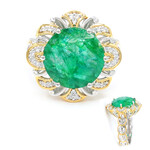 Anello in argento con Smeraldo pozzo D8 (Gems en Vogue)