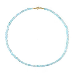 Zilveren halsketting met hemel-blauwe topaasstenen