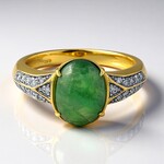 Anello in oro con Giadeite Verde Nobile (Annette)