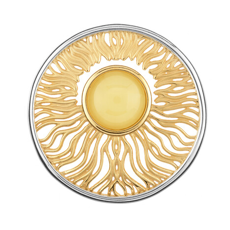 Zilveren hanger met een mistige Baltische barnsteen (dagen)