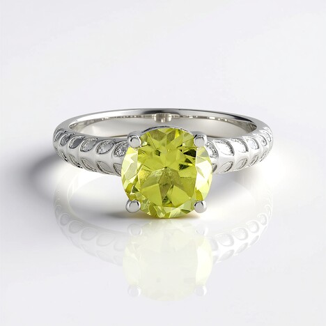 Anello in argento con Quarzo Ouro Verde