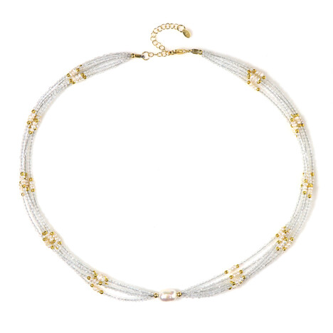 Collar en plata con Perla blanca Freshwater (Riya)