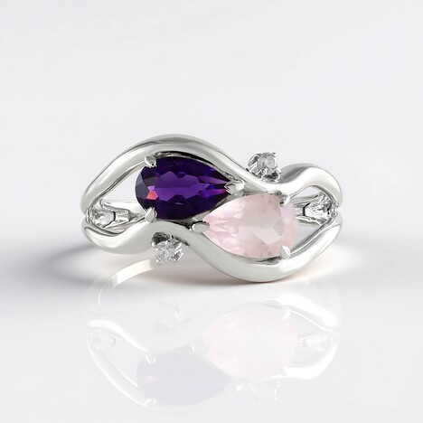 Anello in argento con Quarzo Rosa (de Melo)