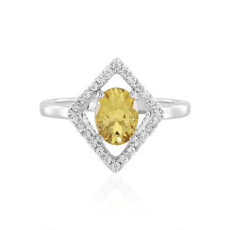 Anello in argento con Berillo Giallo