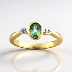 Anello in oro con Cianite Menta