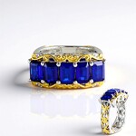 Anello in argento con Spinello Cobalto (Gems en Vogue)