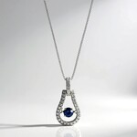 Collana in oro con Zaffiro Ceylon Blu