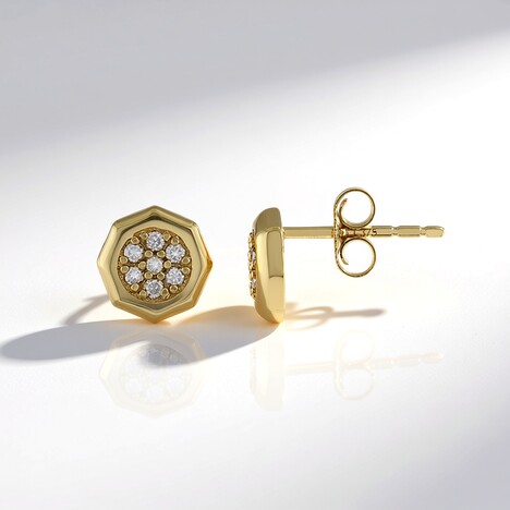 Orecchini in oro con Diamante Cioccolato I2