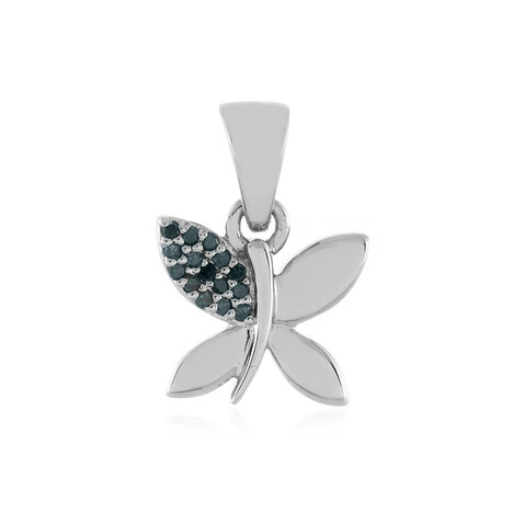 Blauer I2 Diamant-Silberanhänger