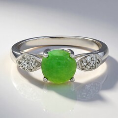 Anello in argento con Crisoprasio Imperiale