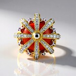 Anello in argento con Calcedonio Rosso (Gems en Vogue)
