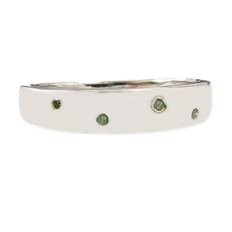 Anillo en plata con Diamante verde