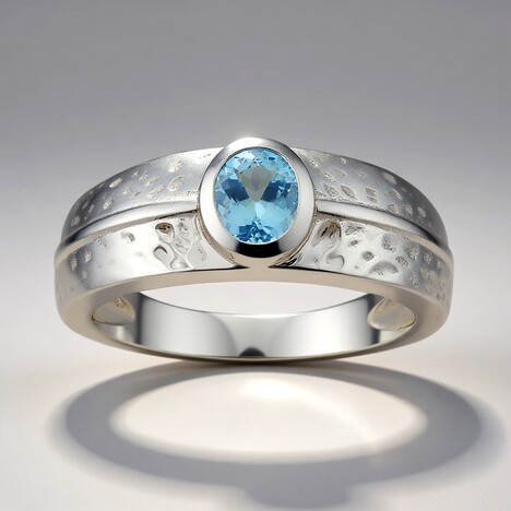 Anello in argento con Acquamarina del Mozambico (Pallanova)