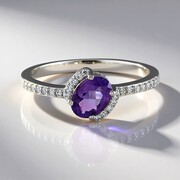 Anillo en plata con Amatista de Marruecos