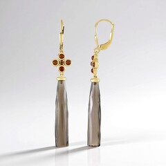 Orecchini in argento con Quarzo Fumè