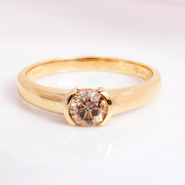 Bague en or et Diamant rose de France VS1 d'Argyle (Annette)