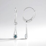 Orecchini in argento con Diamante Blu I2