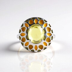 Anello in argento con Quarzo Limone (SAELOCANA)