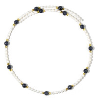Collana rigida in acciaio con Ematite Dorata (Riya)
