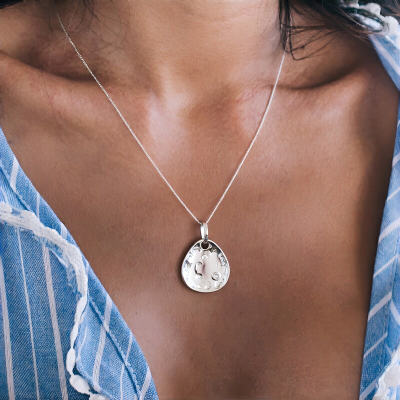 Ciondolo in argento con Diamante I1 (G) (Annette)