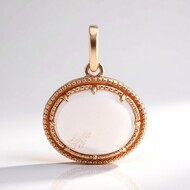 Colgante en plata con Cuarzo rosa