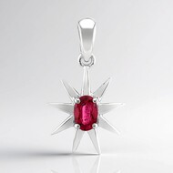 Ciondolo in argento con Rubellite Brasiliana AAA