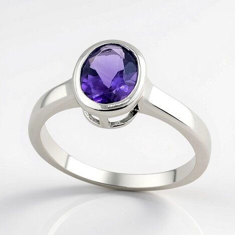Bague en argent et Améthyste de Zambie