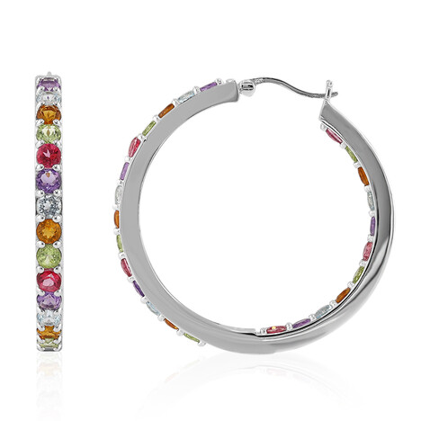 Edelstein-Silberohrringe