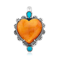 Colgante en plata con Ostra espinosa naranja (Desert Chic)