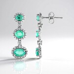 Orecchini in argento con Smeraldo Colombiano