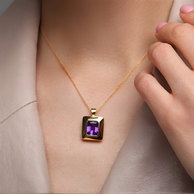 Pendentif en or et Améthyste (Adela Gold)