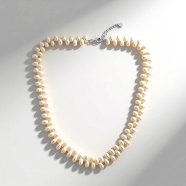 Collana in argento con Perla d'Acqua Dolce Bianca (TPC)