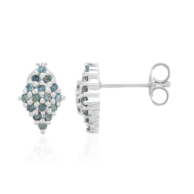 Boucles d'oreilles en argent et Diamant fantaisie