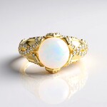 Anello in oro con Opale di Welo AAA (de Melo Gold)