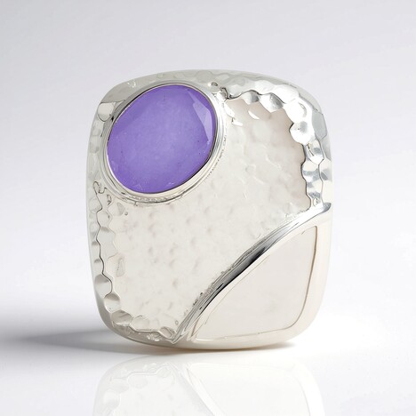 Ciondolo in argento con Giada Lavanda (MONOSONO COLLECTION)