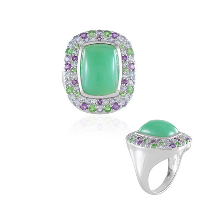 Bague en argent et Chrysoprase (KM by Juwelo)