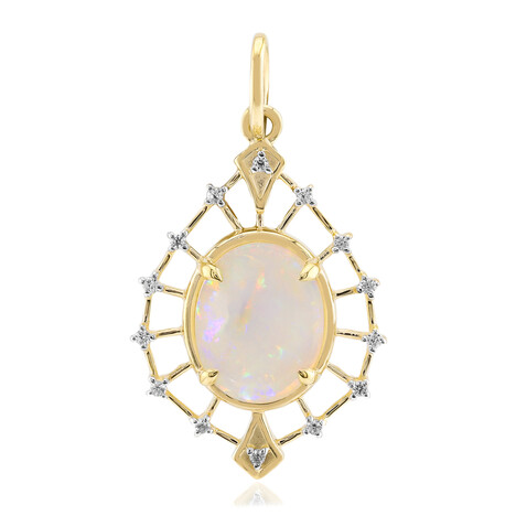 Brasilianischer Weißer Opal-Goldanhänger