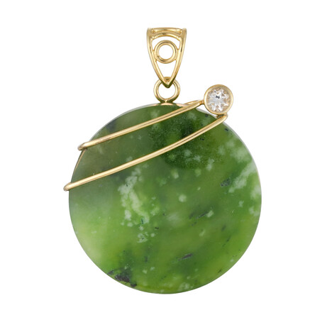Ciondolo in argento con Nefrite (Bali Barong)