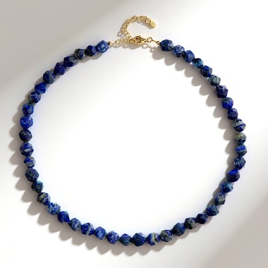 Naszyjnik ze srebra pozłacanego - Lapis lazuli